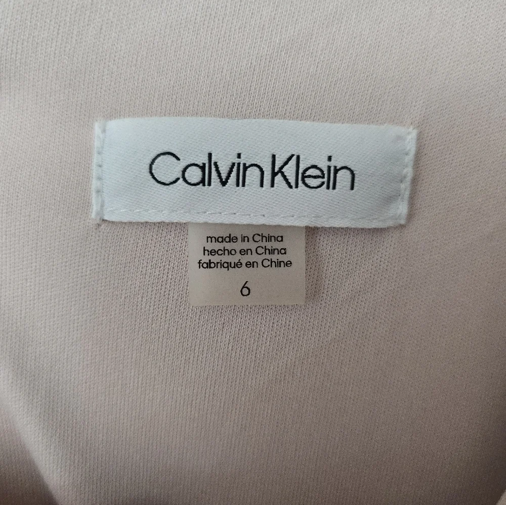 CALVIN KLEIN NEW Women's Metallic Textured Split Shoulder Blouson Sheath Dress 6